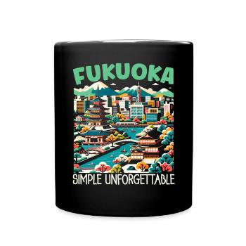 Fukuoka Japan Country Travel Vacation Japanese - Full Colour Mug - black - Front