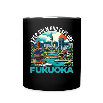 Fukuoka Japan Country Travel Vacation Japanese - Full Colour Mug - black - Front