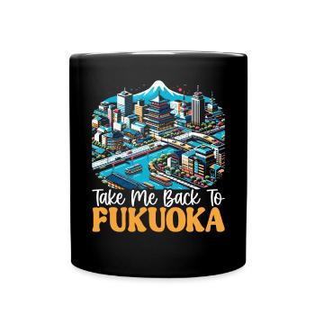 Fukuoka Japan Country Travel Vacation Japanese - Full Colour Mug - black - Front