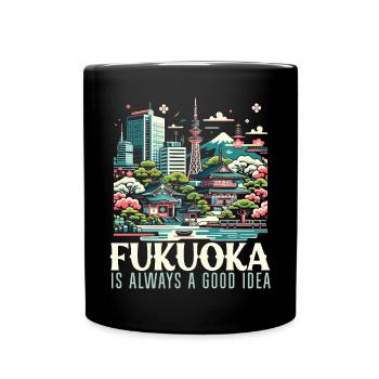 Fukuoka Japan Country Travel Vacation Japanese - Full Colour Mug - black - Front