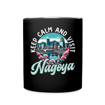 Nagoya Japan Country Travel Vacation I Love Nagoya - Full Colour Mug - black - Front