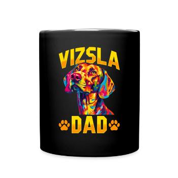 Hungarian Magyar Vizsla Dog Breed Vizsla Dad - Full Colour Mug - black - Front
