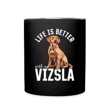 Hungarian Magyar Vizsla Dog Breed - Full Colour Mug - black - Front