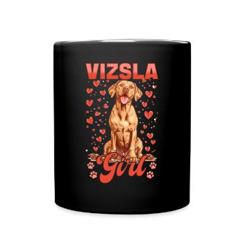 Hungarian Magyar Vizsla Dog Breed Vizsla Girl - Full Colour Mug - black - Front