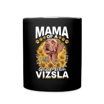 Hungarian Magyar Vizsla Dog Breed Mama of a - Full Colour Mug - black - Front