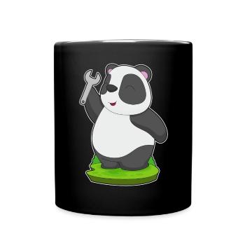 Panda Mechanic Wrench Workshop - Full Colour Mug - black - Front