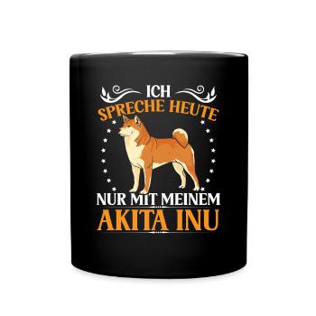 Ne parlez qu’à l’Akita Inu Japonais Akita Inu - Mug uni - noir - Devant