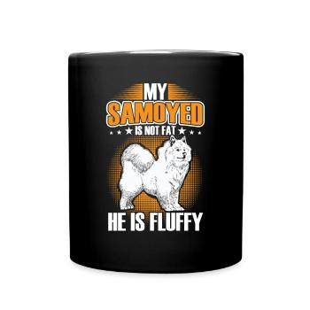 Samojede ist nur fluffig Schlittenhund - Tasse einfarbig - Schwarz - Vorne