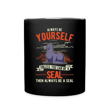 Cadeau de phoque Lion de mer Lion de mer de phoque - Mug uni - noir - Devant