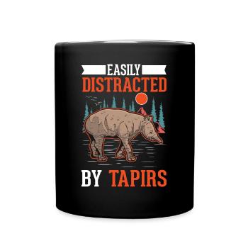 Easily distracted by Tapirs - Tasse einfarbig - Schwarz - Vorne
