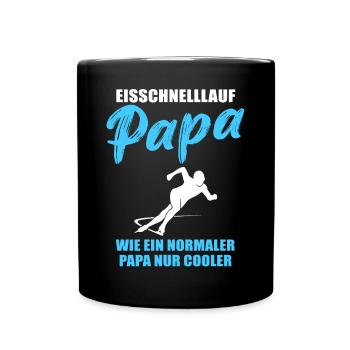 Eisschnelllauf Papa Cool Geschenk - Tasse einfarbig - Schwarz - Vorne