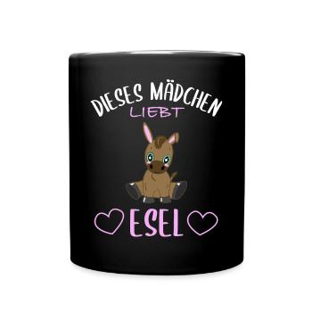 Mädchen & Esel Liebe - Unzertrennlich - Tasse einfarbig - Schwarz - Vorne