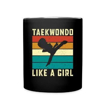 Taekwondo comme une fille - Mug uni - noir - Devant