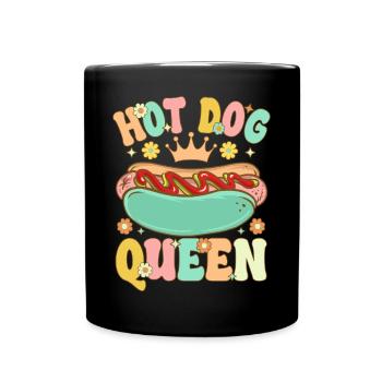 Groovy Funny Hotdog Girl - Tasse einfarbig - Schwarz - Vorne