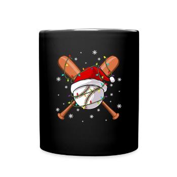 Santa Christmas Baseball Player - Full Colour Mug - black - Front