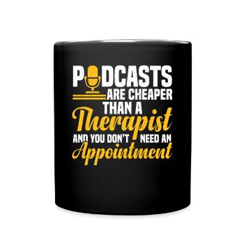 Podcaster Podcast - Full Colour Mug - black - Front