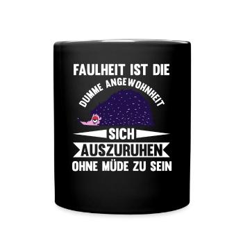 hedgehog laziness chill lazy late riser morning - Full Colour Mug - black - Front