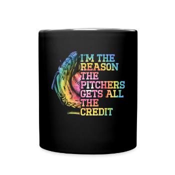 Catcher Softball Lover Bat Ball - Full Colour Mug - black - Front