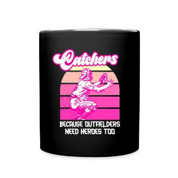 Catcher Softball Lover Bat Ball - Full Colour Mug - black - Front