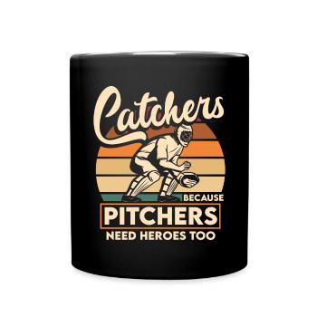 Catcher Softball Lover Bat Ball - Full Colour Mug - black - Front