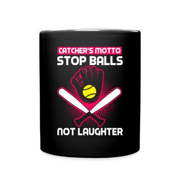 Catcher Softball Lover Bat Ball - Full Colour Mug - black - Front