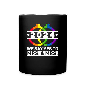 Gay Pride Lesbische Hochzeit 2024 Homo-Ehe - Tasse einfarbig - Schwarz - Vorne