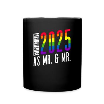 Gay Pride Wedding 2025 Gay Marriage - Full Colour Mug - black - Front