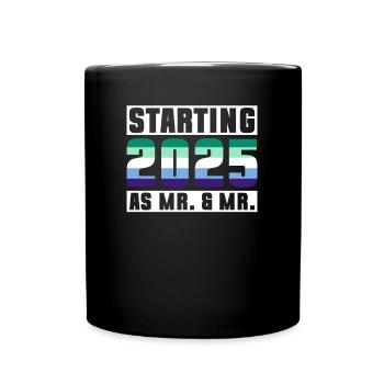 Gay Pride Wedding 2025 Gay Marriage - Full Colour Mug - black - Front
