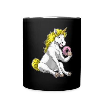 Einhorn Donut - Tasse einfarbig - Schwarz - Vorne