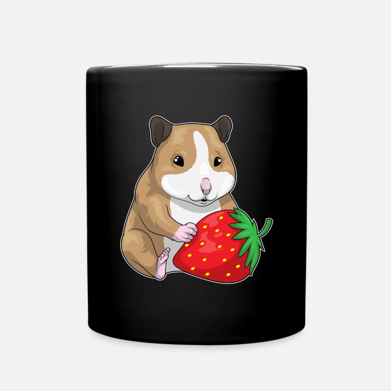 Hamster Fraise Fruit - Mug uni - noir