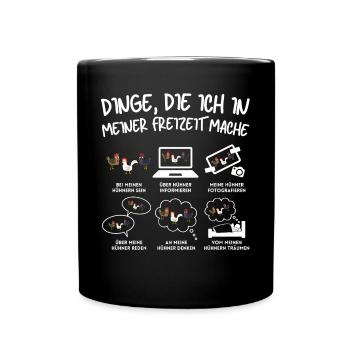 Funny Chicken Leisure Chicken Chicken Farmer - Full Colour Mug - black - Front