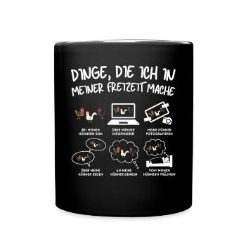Funny Chicken Leisure Chicken Chicken Farmer - Full Colour Mug - black - Front