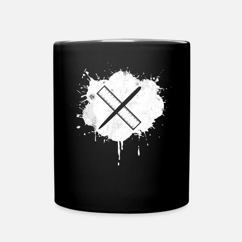 Stift Lineal - Tasse einfarbig - Schwarz