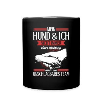 Unschlagbares Team - für Hundeliebhaber - Tasse einfarbig - Schwarz - Vorne