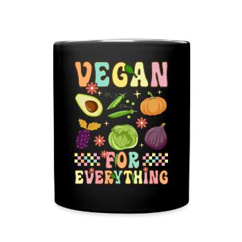 Véganisme à base de plantes Groovy - Mug uni - noir - Devant