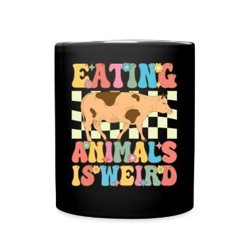 Groovy Vegane Pflanzenbasierte Ernährung - Tasse einfarbig - Schwarz - Vorne