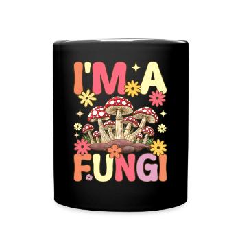 Groovy Mykologe auf Pilzsuche - Tasse einfarbig - Schwarz - Vorne