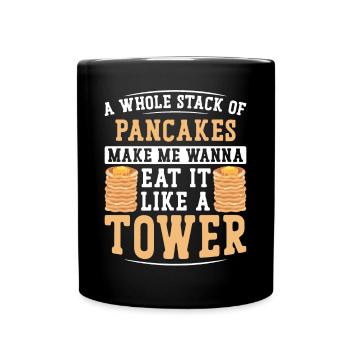 Pancake Lover Kids A Whole Stack - Full Colour Mug - black - Front