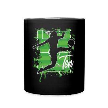 Footballeur Football 10e anniversaire - Mug uni - noir - Devant