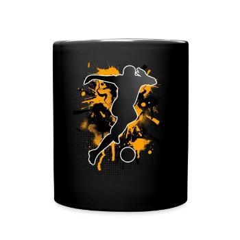 Fußball Fußballer - Tasse einfarbig - Schwarz - Vorne