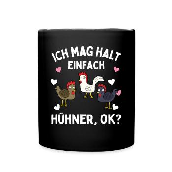 J’AIME JUSTE LES POULETS ! D’ACCORD? Drôles de poulets - Mug uni - noir - Devant