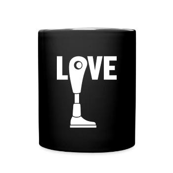 Amour Jambes Artificielles Prothèse Pied Utilisateur Jambe - Mug uni - noir - Devant