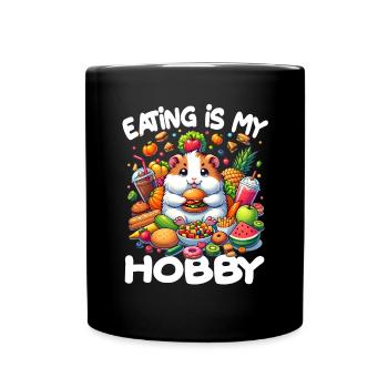 Niedliches Meerschweinchen Kawaii Burger Essen - Tasse einfarbig - Schwarz - Vorne