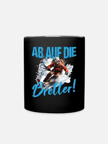 Skifahren Skiurlaub Ab auf die Bretter Ski - Tasse einfarbig - Schwarz