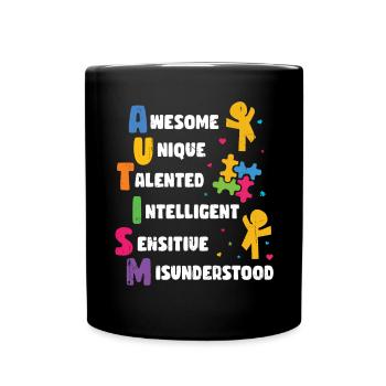 Autismus - Tasse einfarbig - Schwarz - Vorne