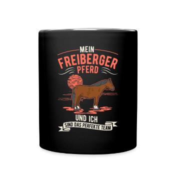 Freiberger Pferd et moi faisons équipe - Mug uni - noir - Devant