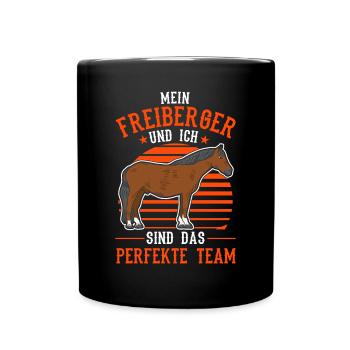 Freiberger Pferd et moi formons une équipe parfaite - Mug uni - noir - Devant