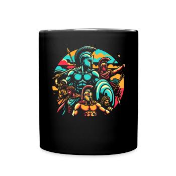 Trojanischer Krieg Krieger Antikes Griechenland Griechische Mythologie - Tasse einfarbig - Schwarz - Vorne