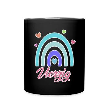 40. Geburtstag Regenbogen Vintage - Tasse einfarbig - Schwarz - Vorne