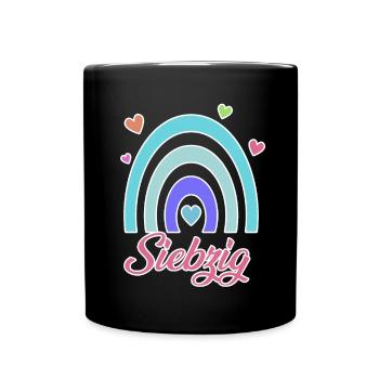 70. Geburtstag Regenbogen Vintage - Tasse einfarbig - Schwarz - Vorne